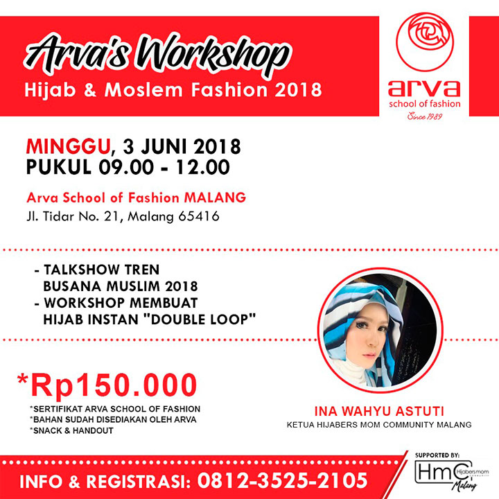 ARVA S Workshop Hijab Muslem Fashion 2018 Arva School Of Fashion